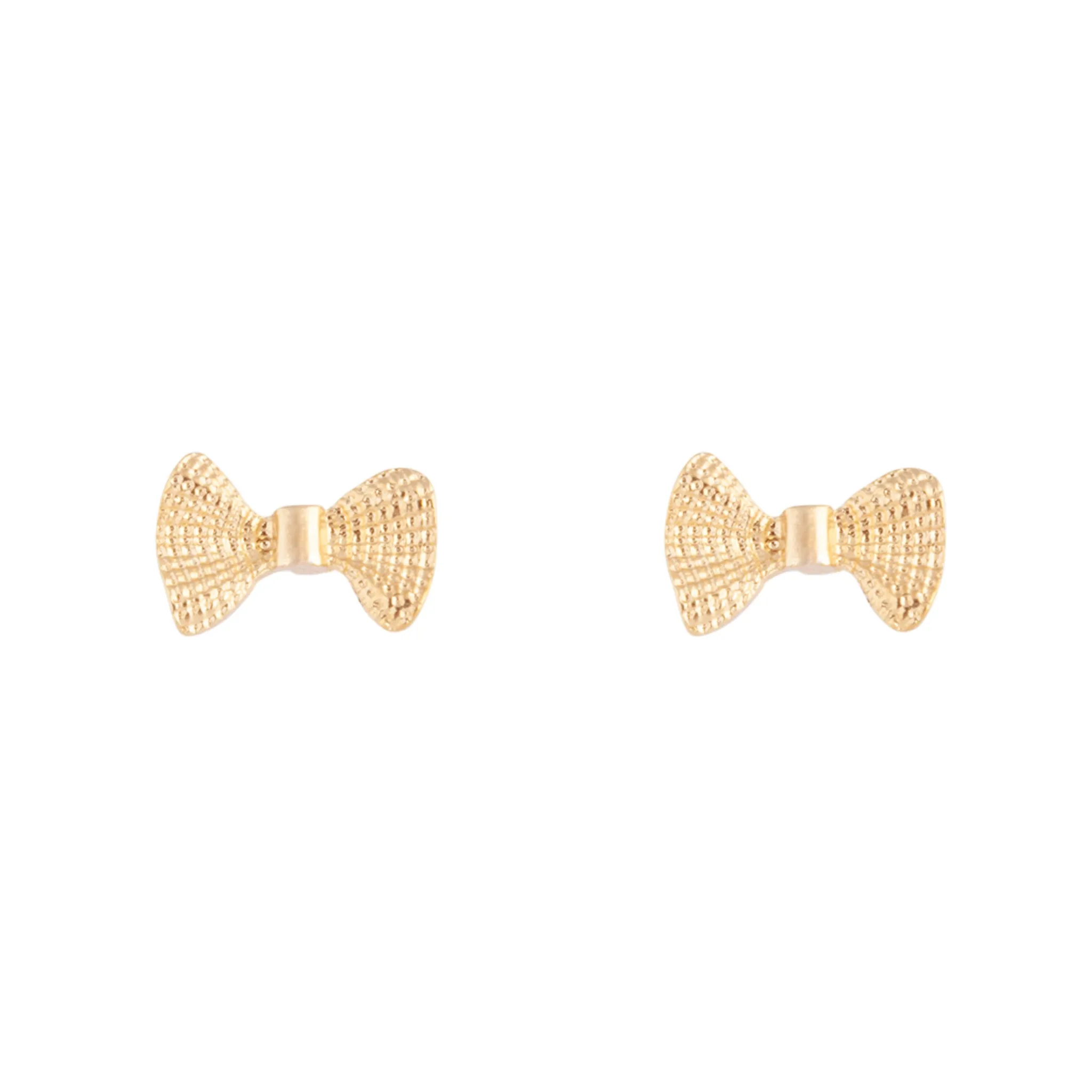 Gold Metal Bow Stud Earrings Lightweight Must-Have Exquisite Creation