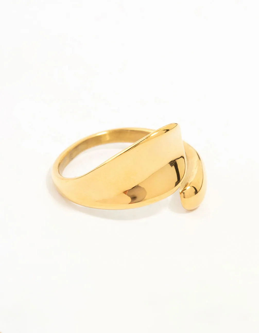 Romantic Accessory Excellent Accessory Waterproof Gold Plated Stainless Steel Bold Wrapped Ring