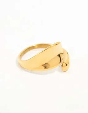 Romantic Accessory Excellent Accessory Waterproof Gold Plated Stainless Steel Bold Wrapped Ring
