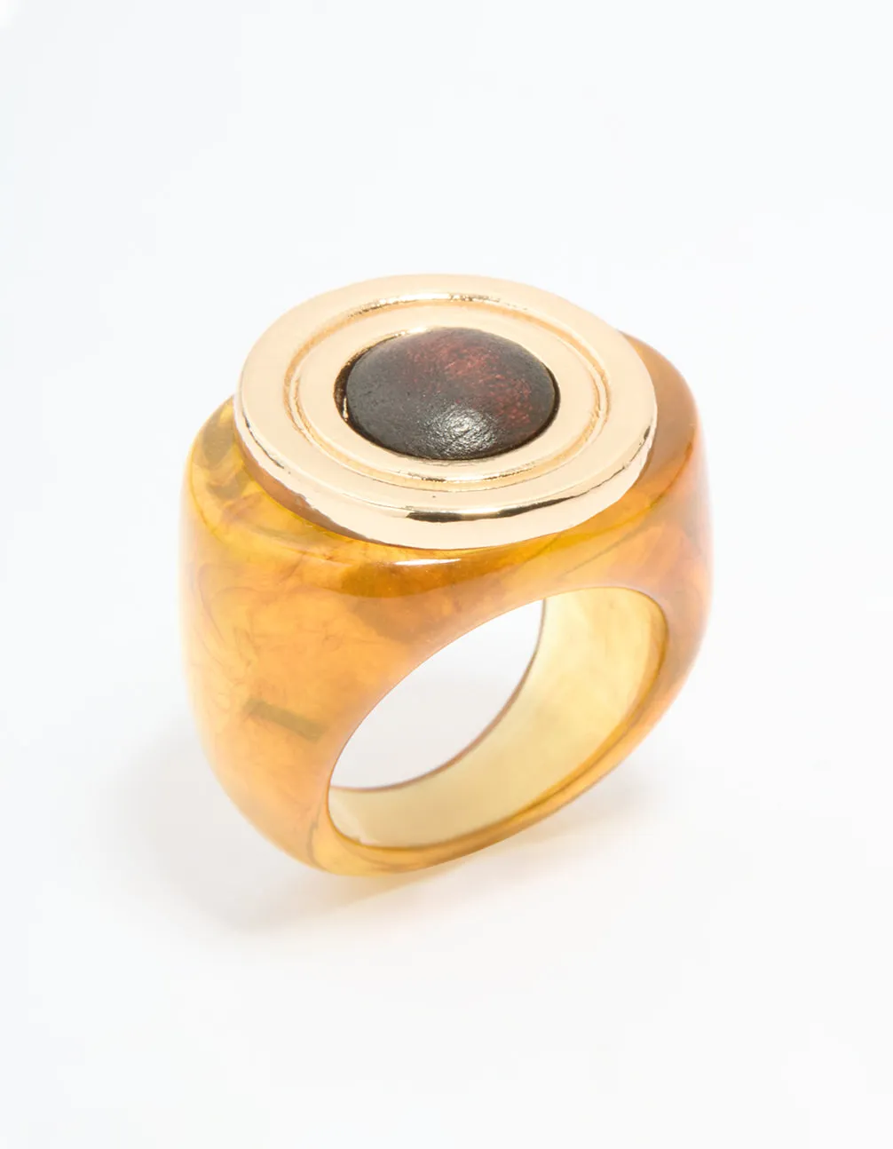Gold Brown Stone Statement Ring Exquisite Accessory