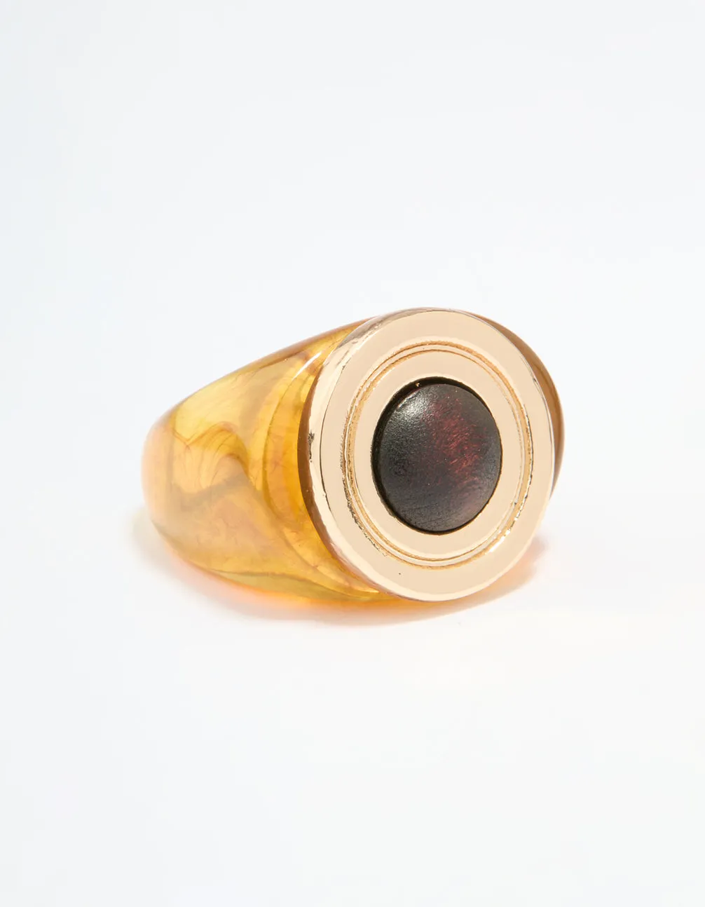 Gold Brown Stone Statement Ring Excellent Object