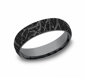 Sleek Shape GENTS TANTALUM ENCHANTED FOREST WEDDING BAND