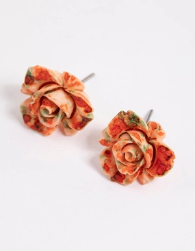 Watercolour Rose Stud Earrings Linear Item