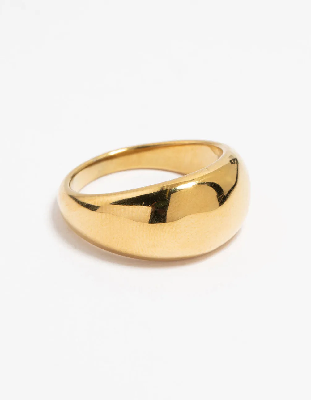 Waterproof Gold Plated Stainless Steel Bold Thick Signet Ring Casual accessory