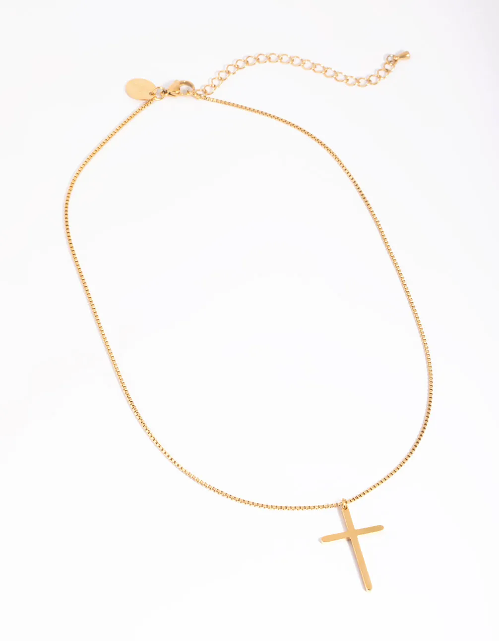 Waterproof Gold Plated Stainless Steel Cross Necklace Elegant Accent Value Piece