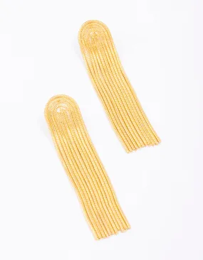 Waterproof Gold Plated Stainless Steel Curved Box Chain Drop Earrings Durable Look