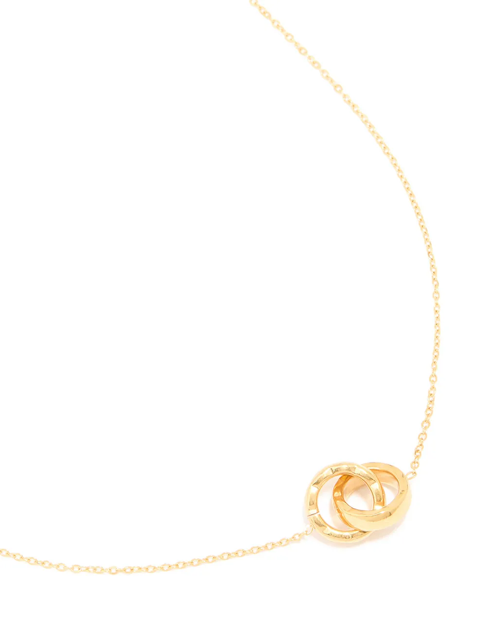 Polished Accent Polished Look Waterproof Gold Plated Stainless Steel Dainty Circle Link Necklace