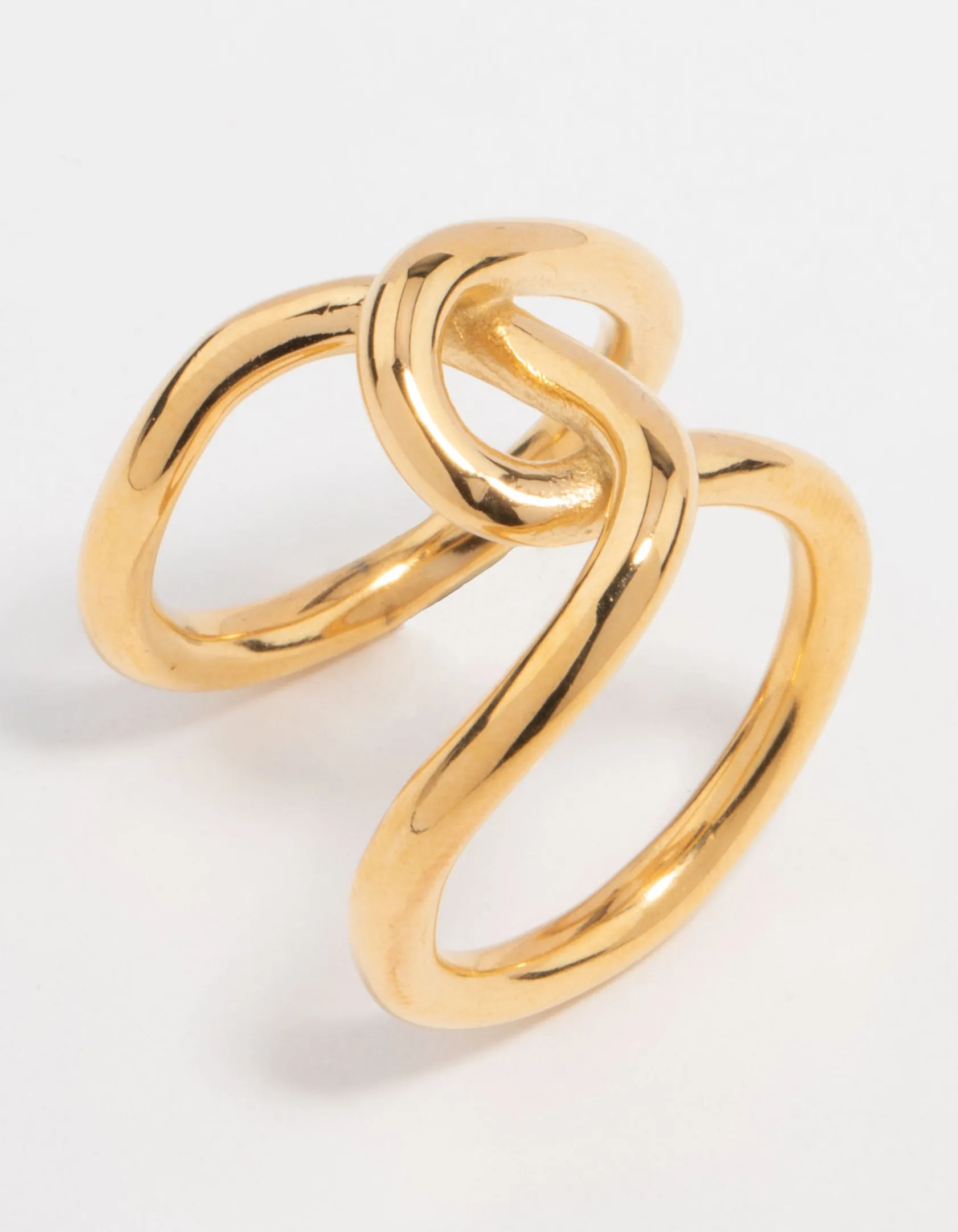 Waterproof Gold Plated Stainless Steel Knotted Wrap Ring Budget Object Cherished Accent