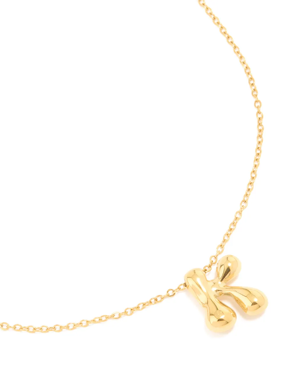 Anniversary Gift Waterproof Gold Plated Stainless Steel Large Bubble Letter K Necklace