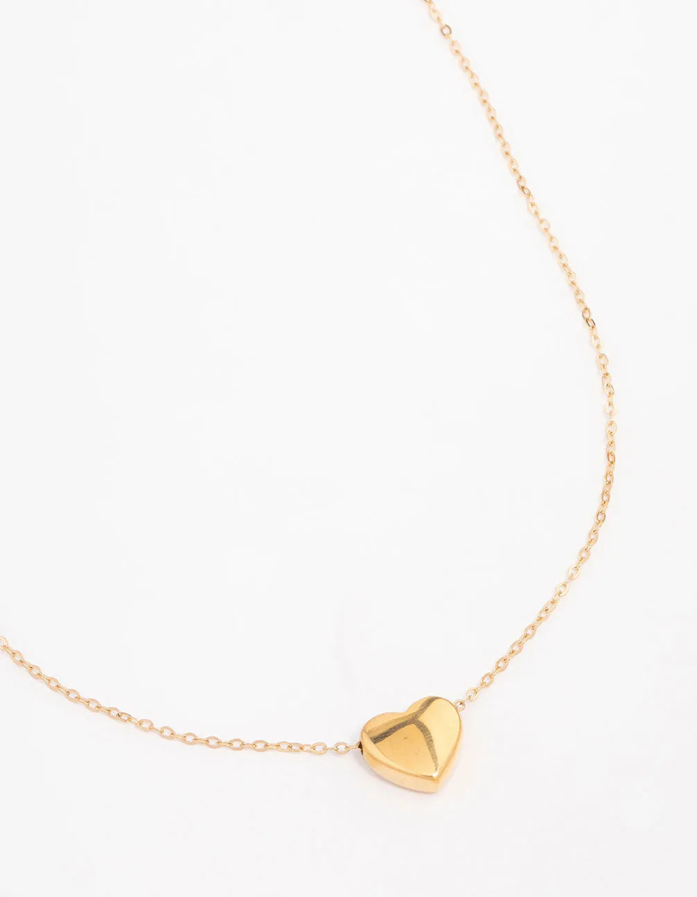Waterproof Gold Plated Stainless Steel Pendant Heart Necklace Lovely Design Chic Office