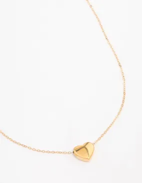 Genuine Smile Waterproof Gold Plated Stainless Steel Pendant Heart Necklace