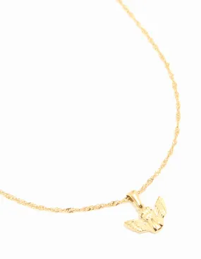 Waterproof Gold Plated Stainless Steel Short Bee Charm Necklace Modern Classic