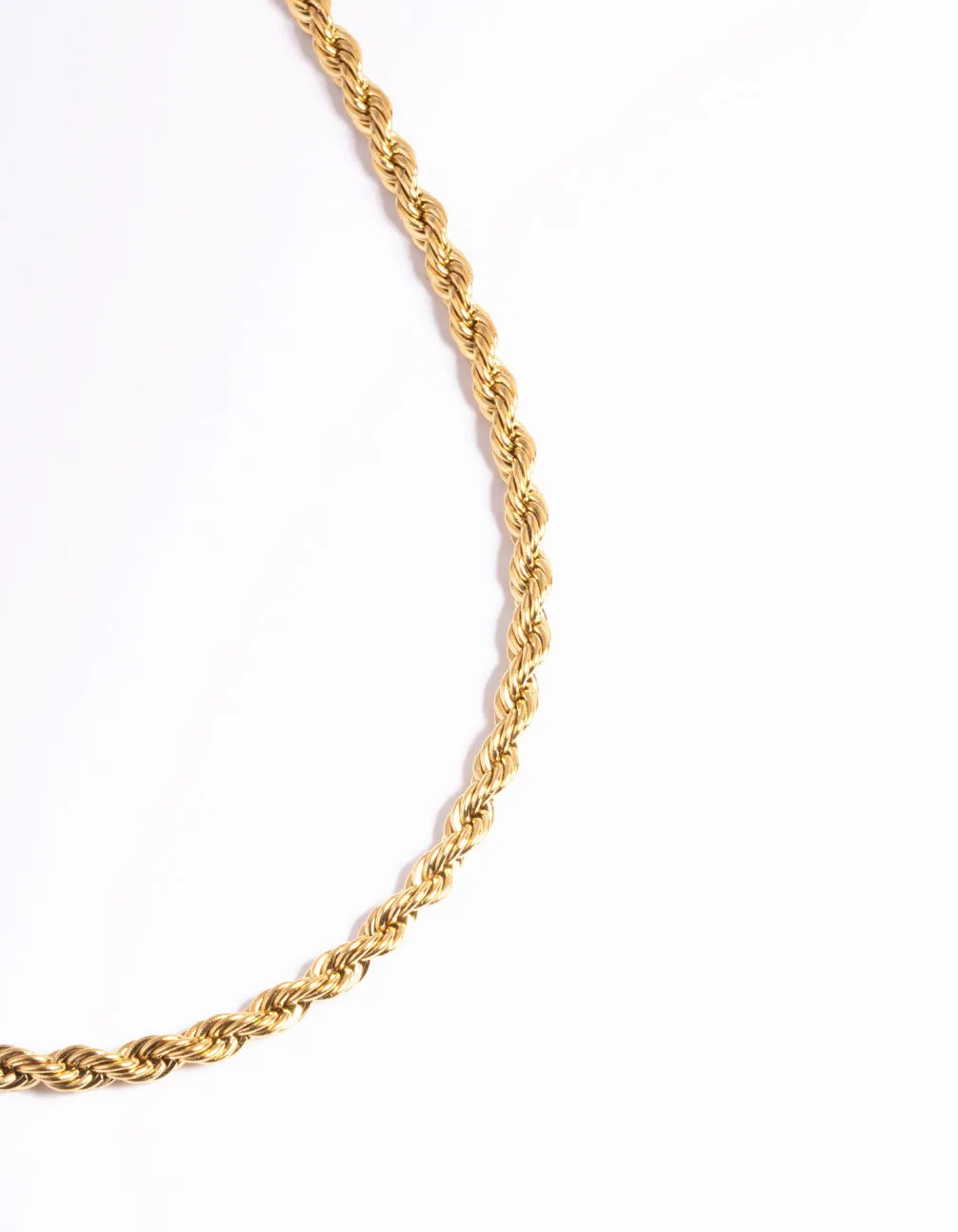 Waterproof Gold Plated Stainless Steel Thick Twist Chain Necklace Individual Accessory