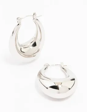 Waterproof Stainless Steel Full Loop Drop Hoop Earrings Minimalist Accent