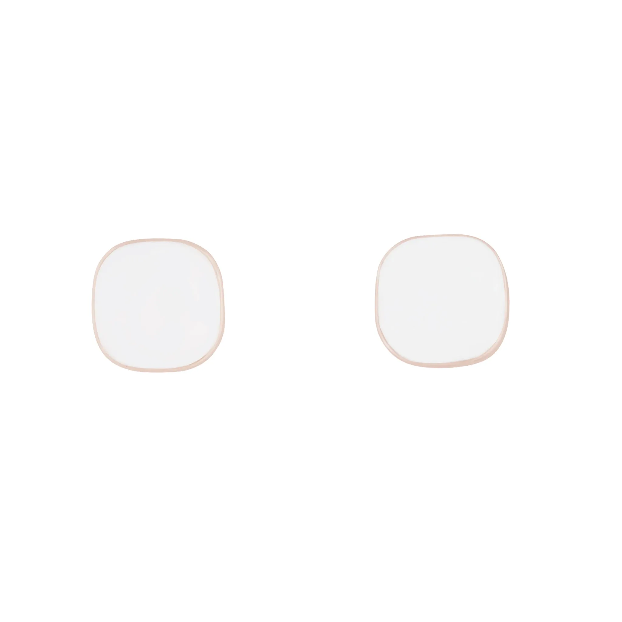 Rose gold Rounded Square White Enamel Stud Night Jewelry