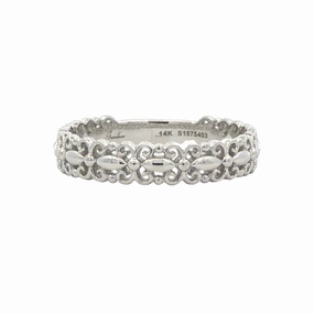 White Gold Stackable Band Smooth Curve