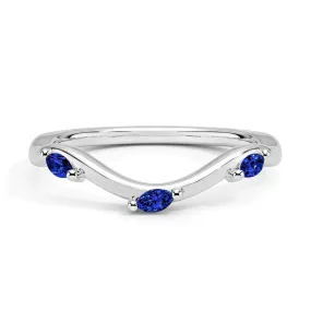 Adult Appropriate Willow Curved Lab Grown Sapphire Band