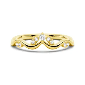 Winding Willow Curved Moissanite Wedding Band Modern Appearance Animal Print