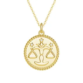 Libra Constellation Lab Grown Diamond Birthstone Pendant Necklace Decorated Accessory