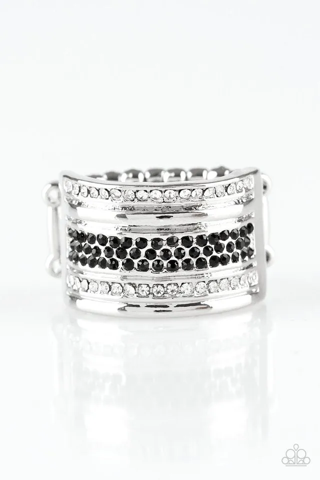 Paparazzi Accessories ?Top Dollar Drama - Black Ring? Flat Rate Ship $4.50? Fashion Set