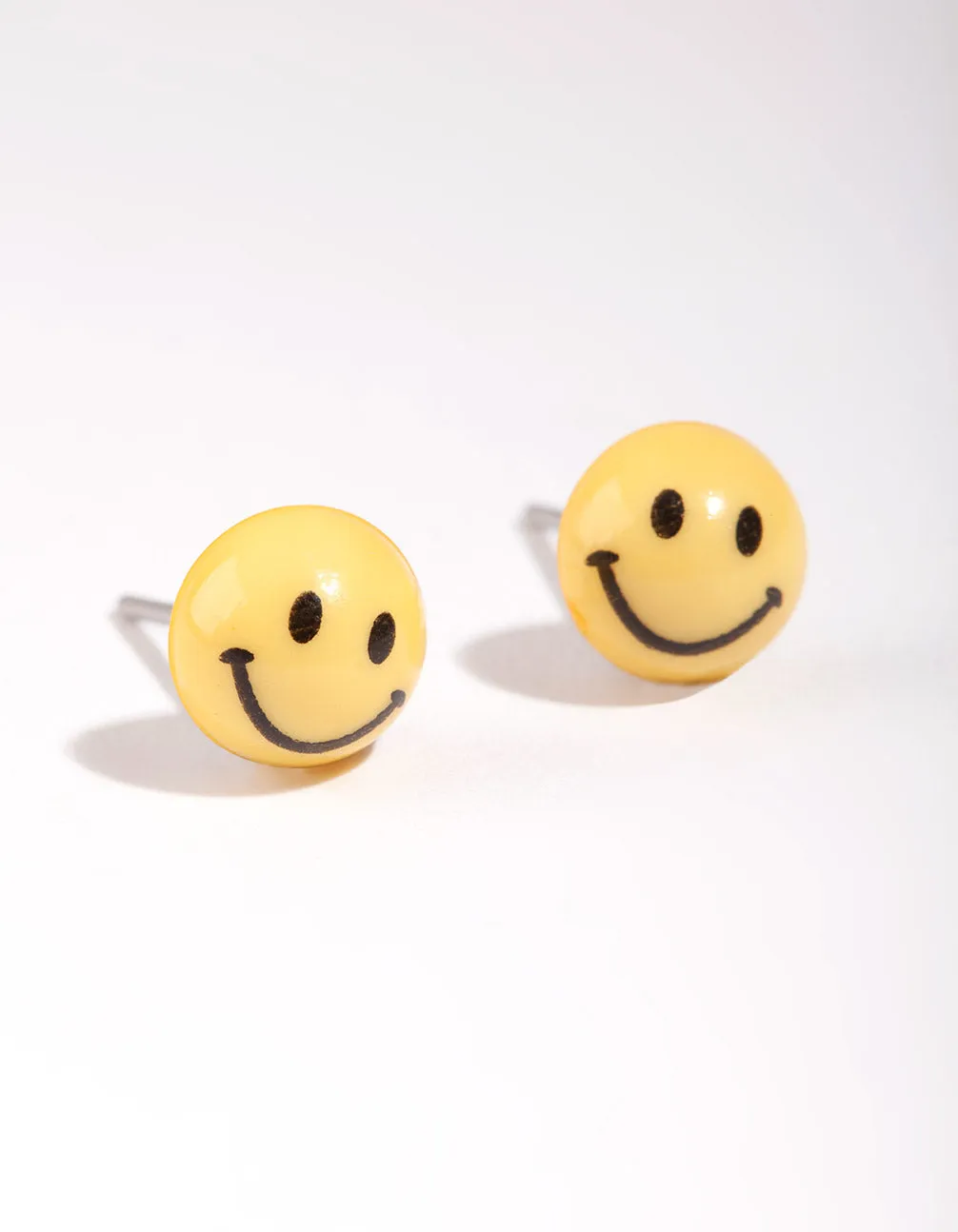 Chic Choice Secure Feature Yellow Mini Smiley Stud Earrings