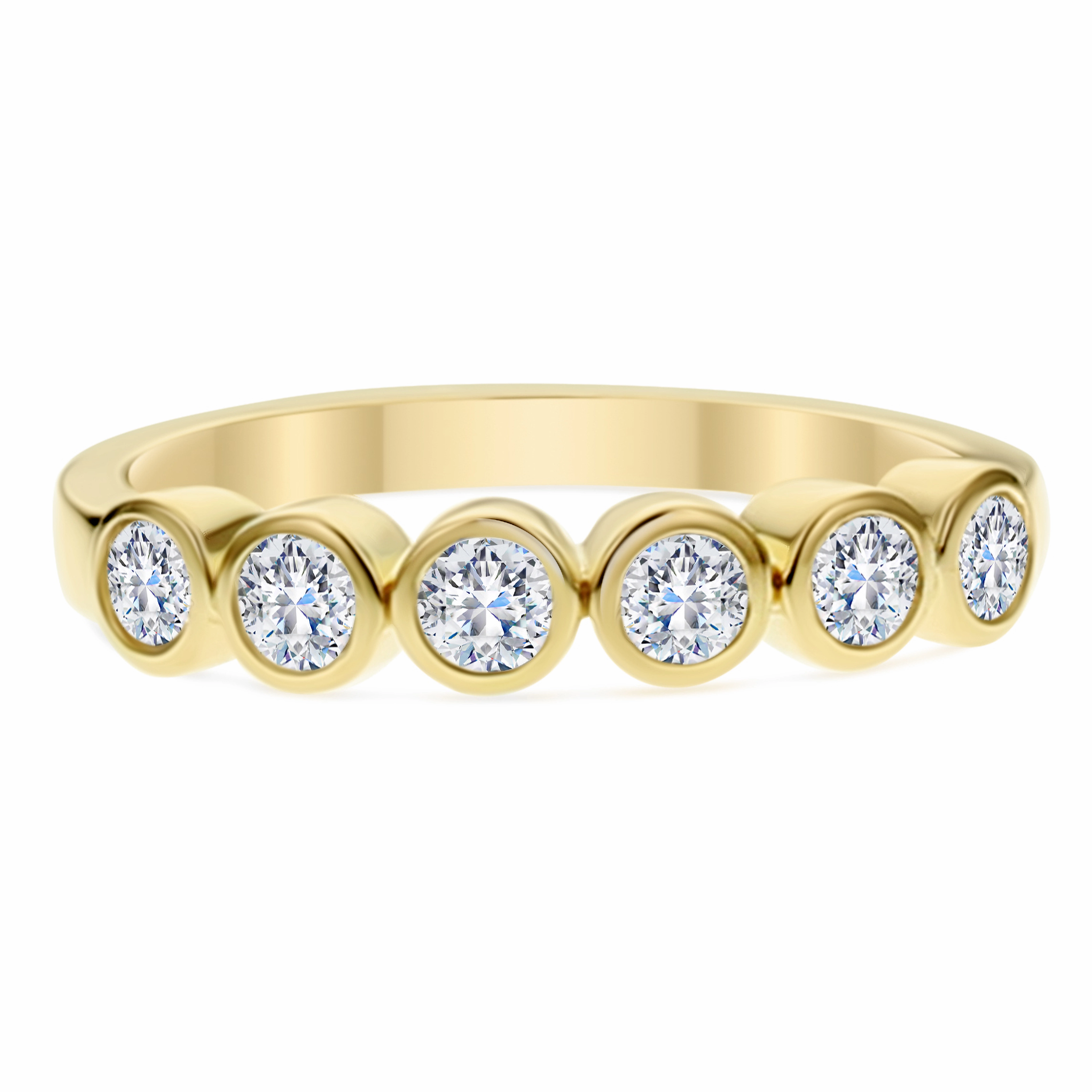 Fashion Jewelry Look Yellow Gold Diamond Anniversary Band - 0.80 carat total weight