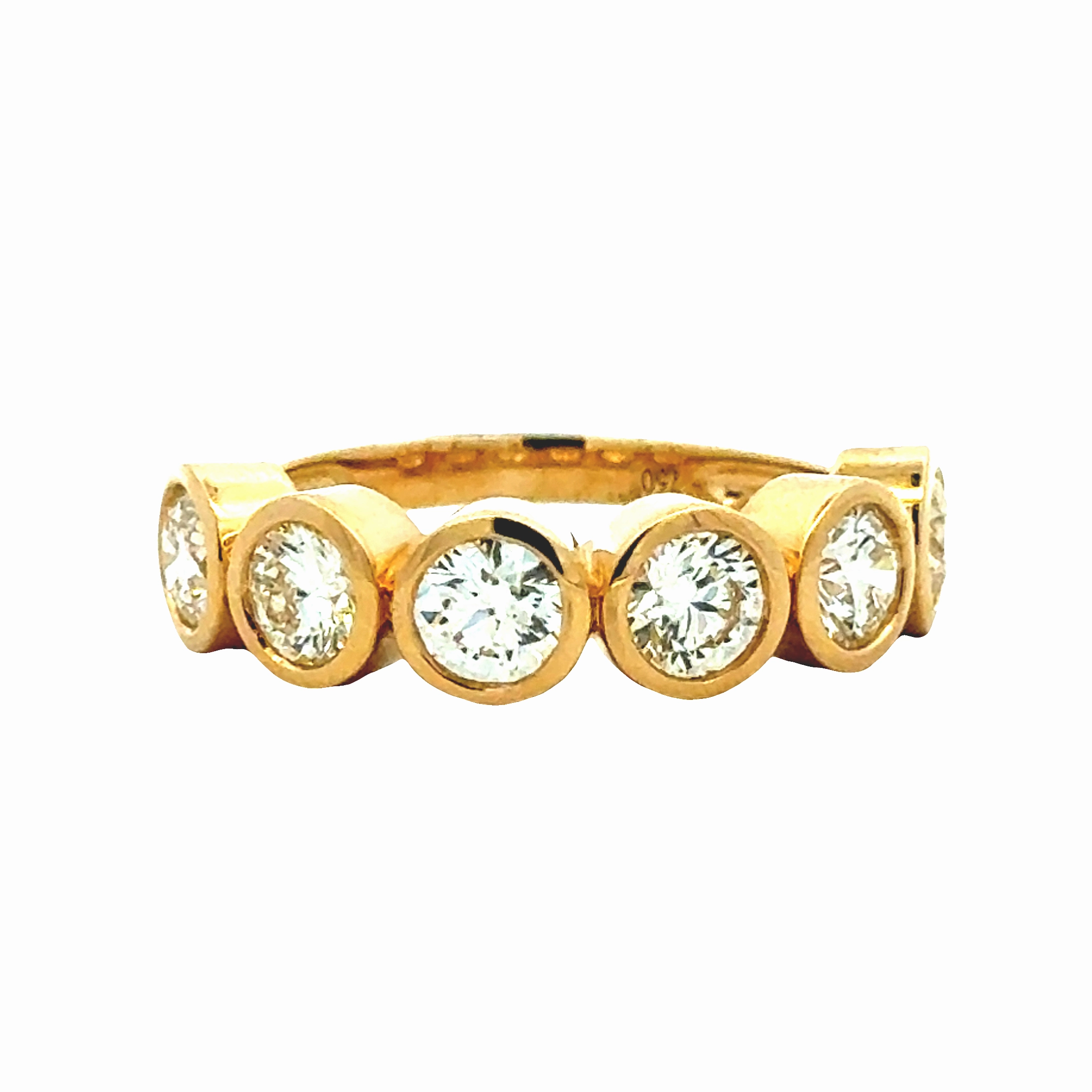 Clean Detail Wedding Ensemble Yellow Gold Diamond Anniversary Band = 2.50 carat total weight