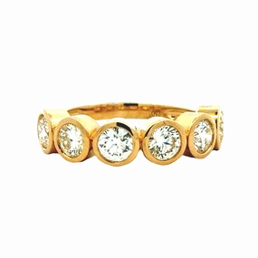 Clean Detail Wedding Ensemble Yellow Gold Diamond Anniversary Band = 2.50 carat total weight