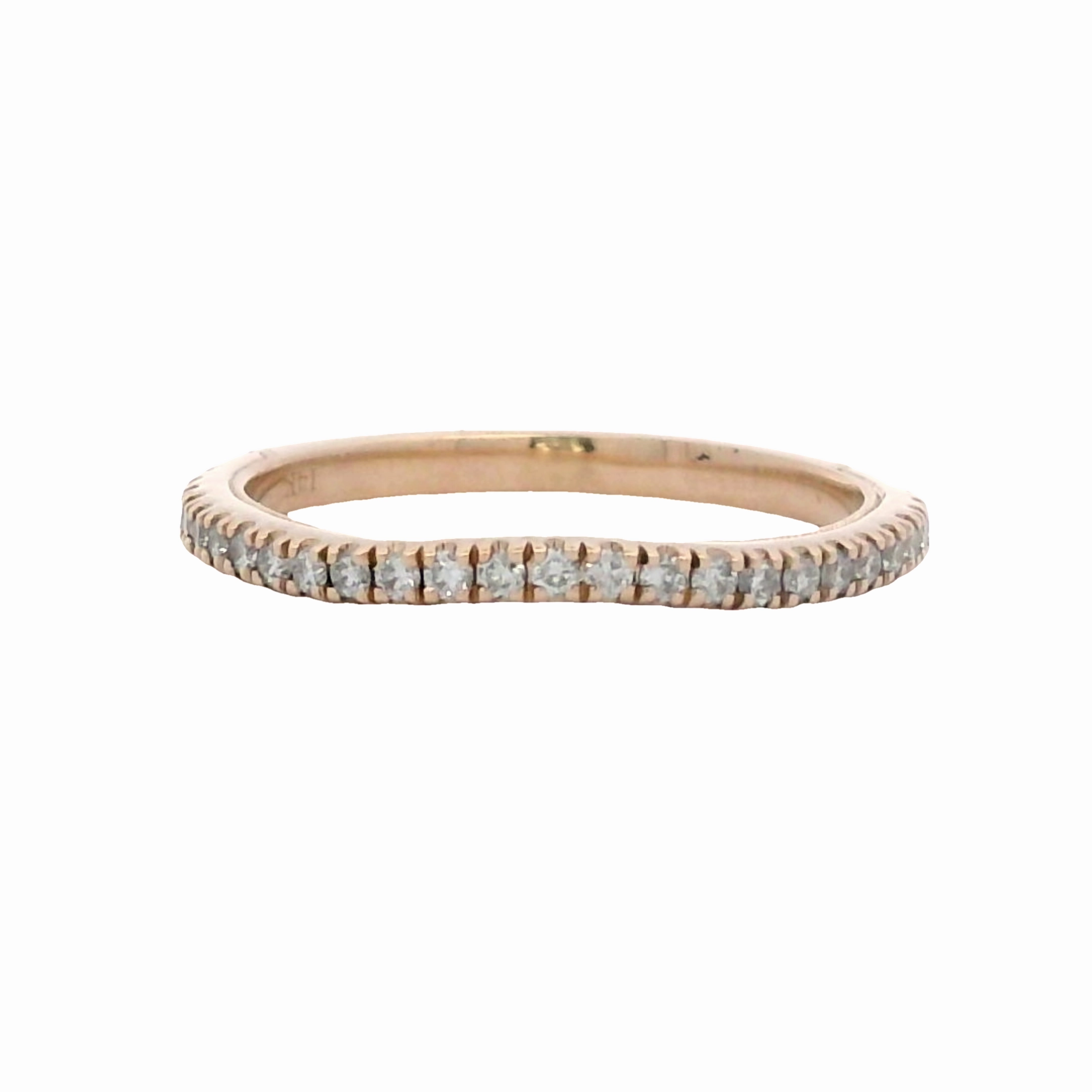 Yellow Gold Diamond Wedding Band - 0.25 Carats Total Weight Radiant Texture