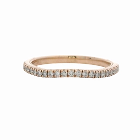 Yellow Gold Diamond Wedding Band - 0.25 Carats Total Weight Radiant Texture